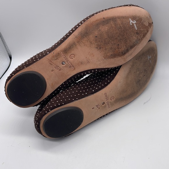 Corso Como Ballet Flats Brown with Rose gold dots Sz 9 - Picture 5 of 9